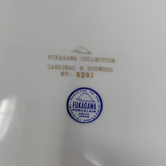Fukagawa Arita Porcelain Plate Cardinal and Dogwood WF-0201 Made in Japan - Picture 6 of 10